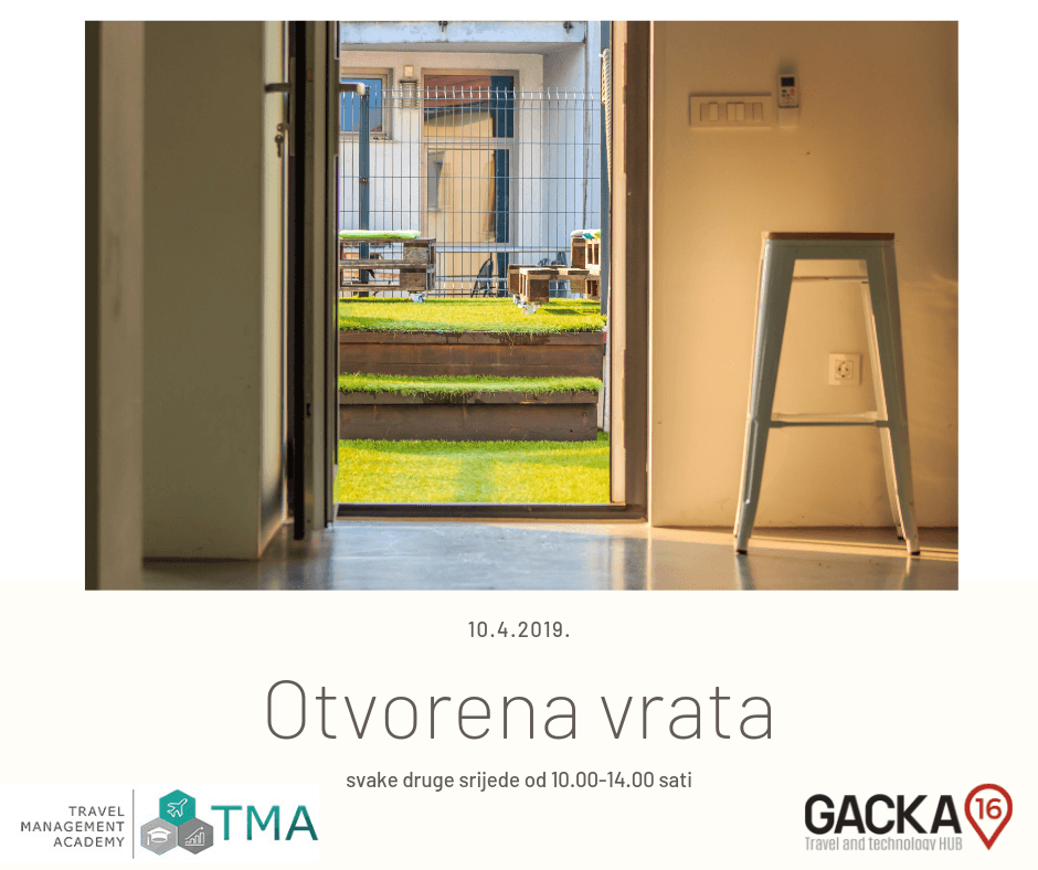 Open Doors poster for 10 April 2019, a door open onto the grass terrace